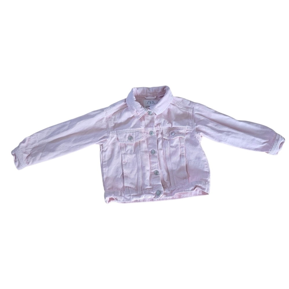 Zara Kids Light Pink Denim Jean Jacket Size 4/5